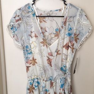 Hi- Low Floral Maxi Dress with built in romper